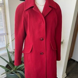 London Fog Women's Red Pea Coat